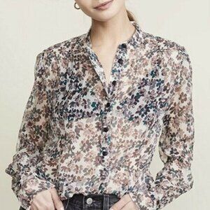 Rag & Bone Susan Long Sleeve Sheer Silk Blouse